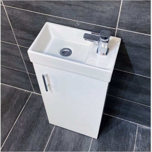 Reflections - Cube Cloak 400mm White Floorstanding Vanity Unit