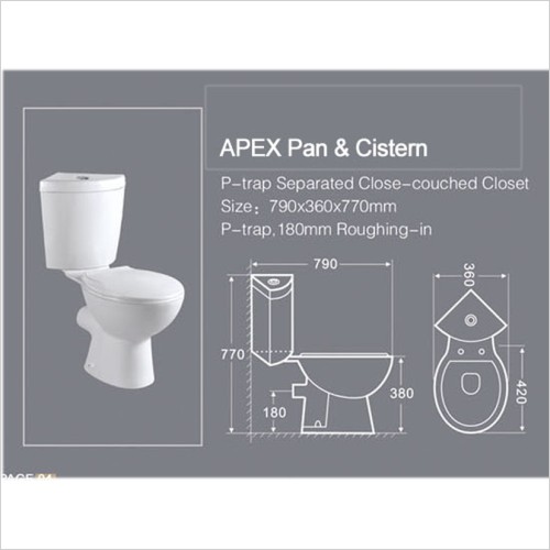 T2 Value Range - Apex Sarah Close Coupled Corner Toilet