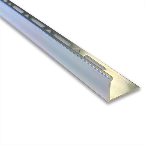 Tecaz - Aluminium Straight Edge 2.5m Chrome 12mm Tile Trim