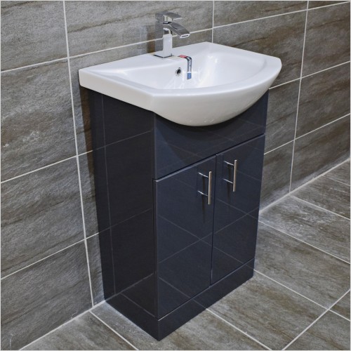 St. Moritz - 550mm Anthracite gloss Vanity Basin Unit