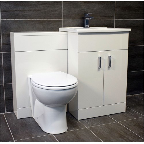 Reflections - Troya 1150mm White Basin Vanity & Toilet Set