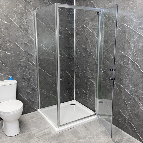 Tecaz - Ginny Mondella 800mm Pivot Door Complete Shower Suite