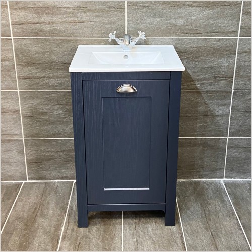 Old England - Durham Indigo Blue 500mm Vanity Unit With Basin