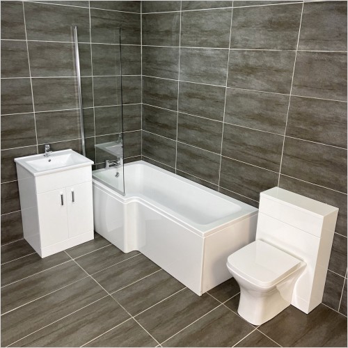 Reflections - Troya L Shaped Showerbath Vanity Suite Left Hand