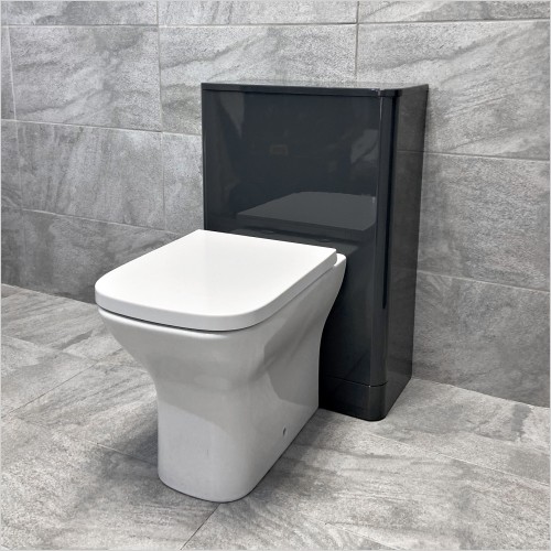 St. Moritz - Rio 500mm Anthracite WC Unit Inc Gina Square WC Pan