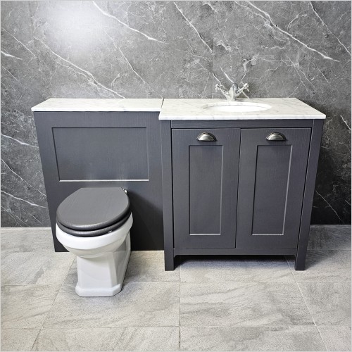 Old England - Soulbury 1460mm Dark Grey Vanity Set Inc Marble Top