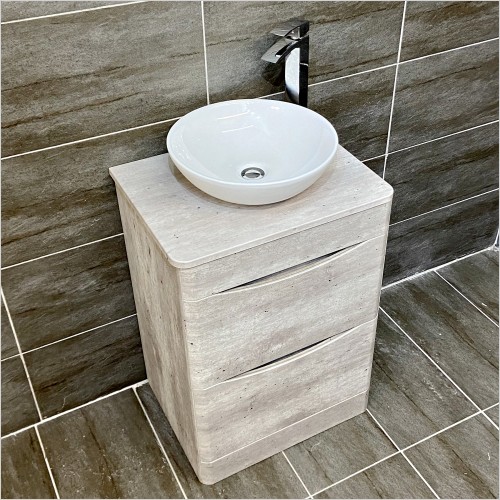 Gems - Moonstone Light Concrete Vanity with Wok Basin & Tap