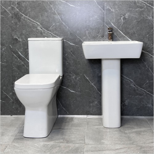 Reflections - Meghan Comfort Height Rimless Toilet & Basin Set