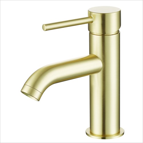 Reflections - Design G Brushed Brass Mini Basin Mono Mixer Tap