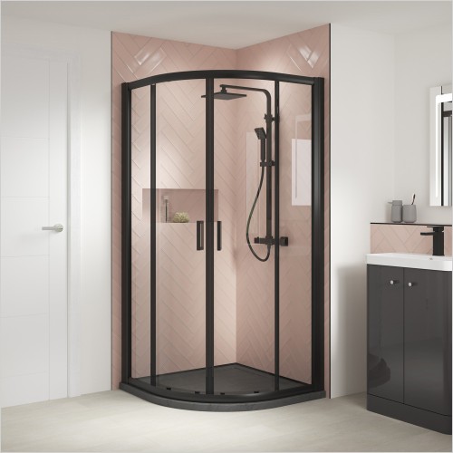 Nuie - Rene 800mm Black Framed Quadrant Enclosure