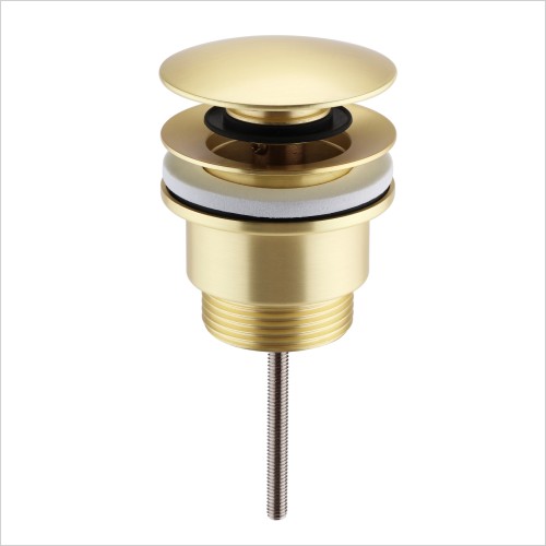 Reflections - Brushed Brass Push Button Basin Waste