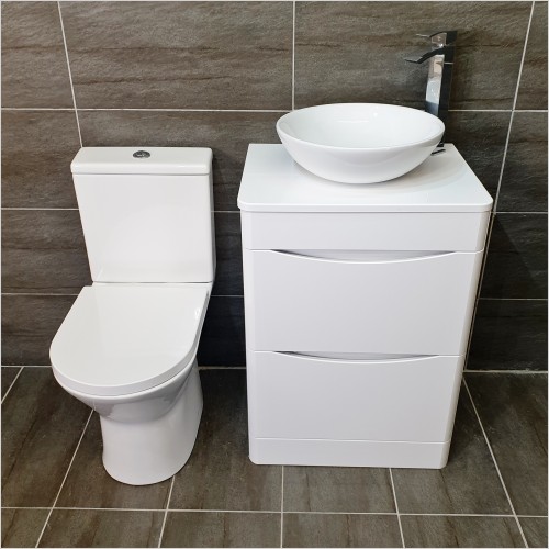 Gems - Moonstone White Gloss Vanity Set Inc Wok Basin CC & Tap