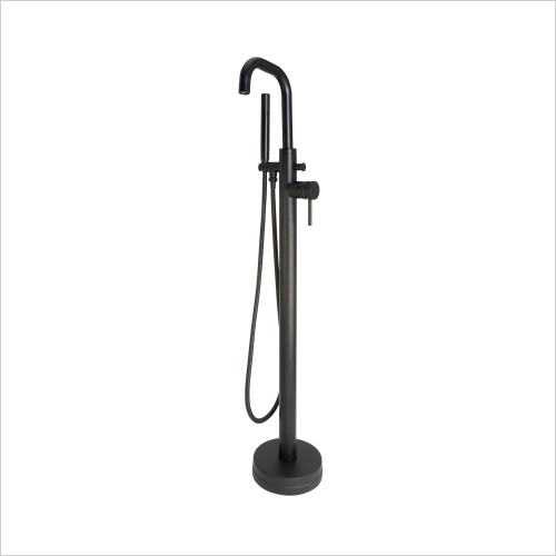 Tecaz - Core Matt Black Floorstanding Bath Shower Mixer Tap