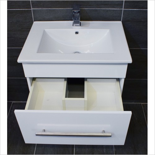 Reflections - SQ Range 600mm White Floor Standing Vanity Unit