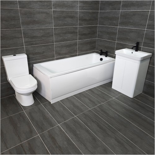 Reflections - Sienna Charlie Rio Vanity Bathroom Suite Inc Black Taps