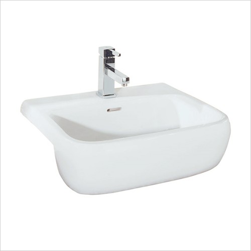Rak - Metropolitain 52cm Semi Recessed Basin 1 Tap Hole