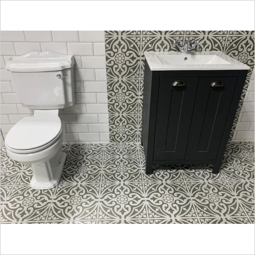 Old England - Durham Dark Grey 600mm Vanity Unit & Legend Toilet Set