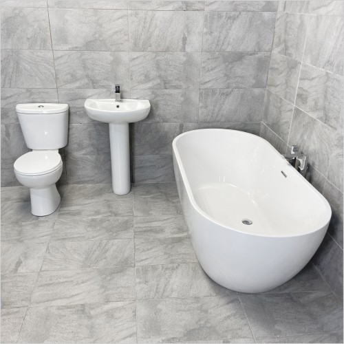 Reflections - Ginny Tanzanite Freestanding Bath Suite + Taps
