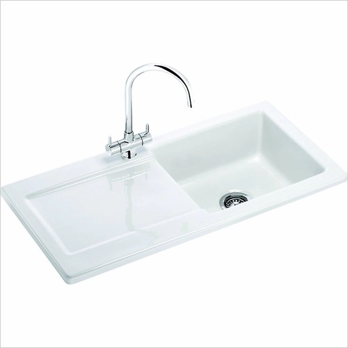 Franke - Franke Livorno White Ceramic 1 Bowl Kitchen Sink 500 x 1000m