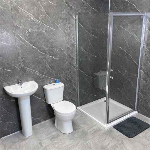 Tecaz - Ginny Mondella 900mm Pivot Door Complete Shower Suite