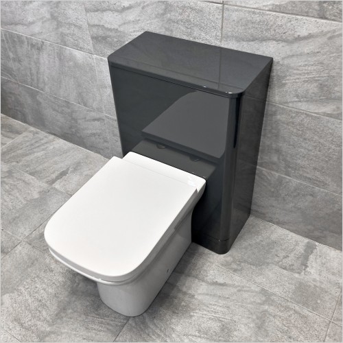 St. Moritz - Rio 500mm Anthracite WC Unit Inc Gina Square WC Pan