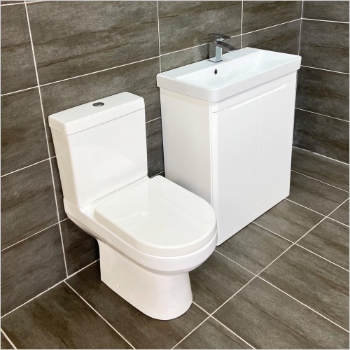 St. Moritz - Rio White 700mm Vanity Unit & Charlie Toilet Set