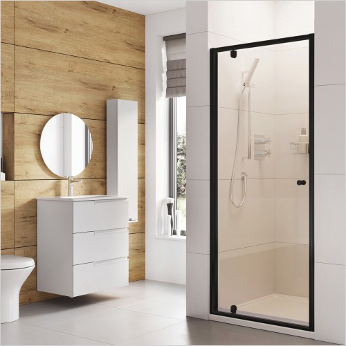 Roman Showering - Haven6 Black 760mm Pivot Door