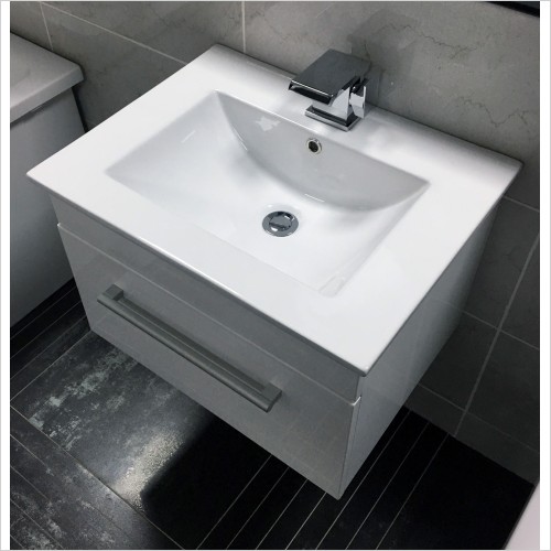 Reflections - SQ Range 600mm Wall Hung Vanity Unit & Basin