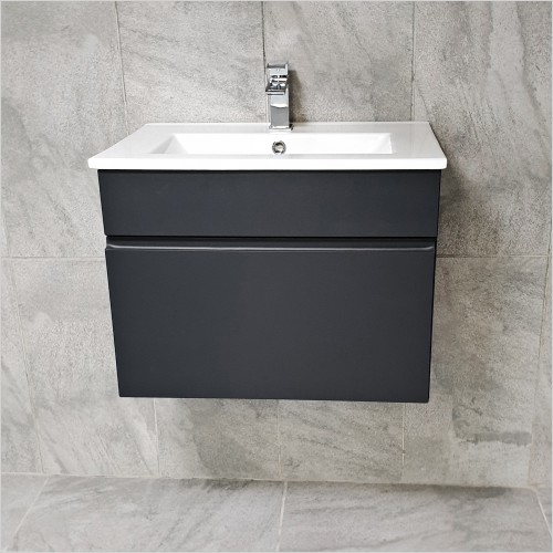 Gems - Moonstone Lucca 600mm Wall Hung Vanity Unit Matt Dark Grey