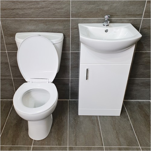 St. Moritz - 450mm Cloakroom Vanity Set with Ginny Close Coupled Toilet