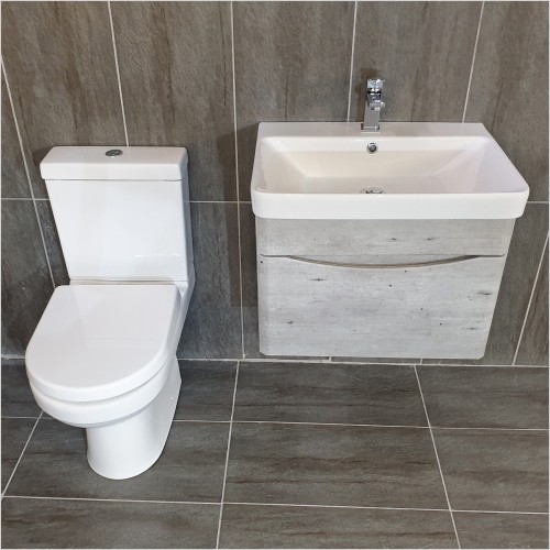 Gems - Moonstone Light Concrete Wall Hung Unit & Charlie WC Set