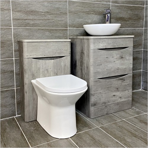 Gems - Moonstone Dark Concrete Vanity Set Inc Wok Basin WC & Tap