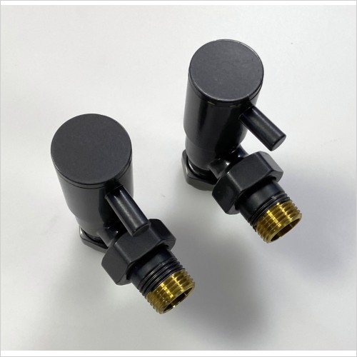 Tecaz - Scuro Grey Angled Radiator Valves Ex-Bathstore