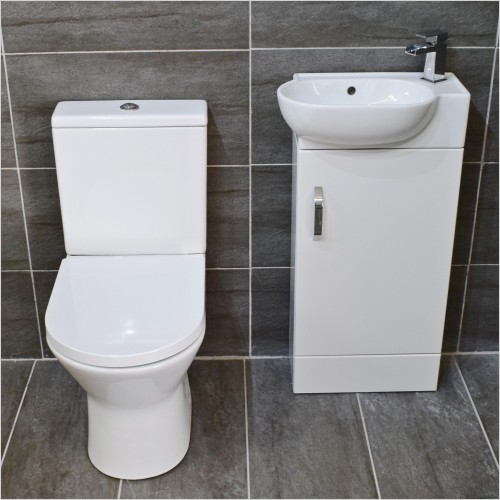 Reflections - Perla Cloakroom Vanity Unit & Maria Open Back Toilet Set