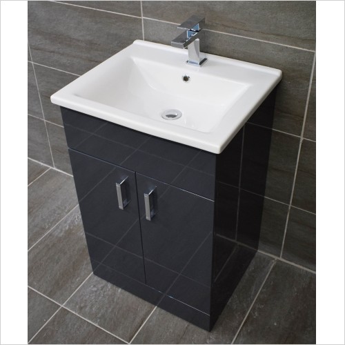 Reflections - Troya 650mm Anthracite Vanity Unit