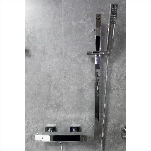Tecaz - Blade Thermostatic Shower Valve with Square Slide Rail Kit