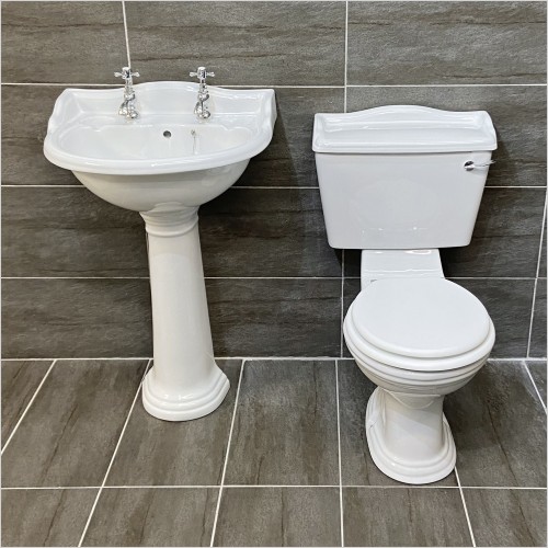 Hudson Reed - Chancery Traditional 2th Basin & Close Coupled Toilet Set