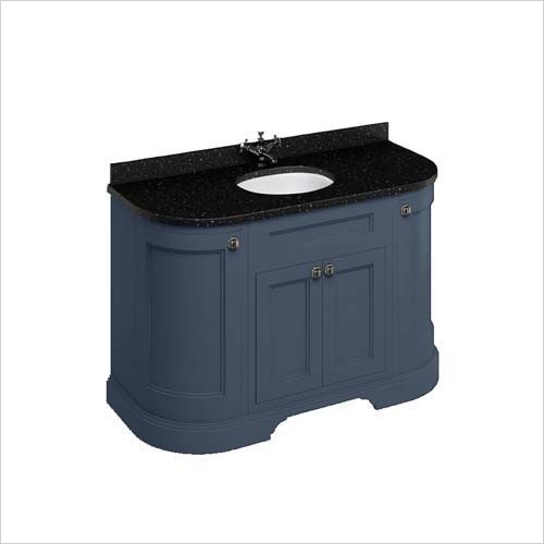 Burlington - Curved Blue Vanity Unit 134 x 85H x 55cm With Worktop