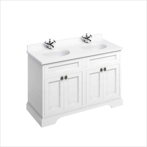 Burlington - 1300mm White Double Freestanding Vanity Unit With 4 Doors