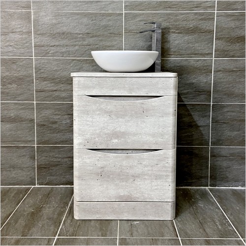 Gems - Moonstone Light Concrete Vanity with Wok Basin & Tap