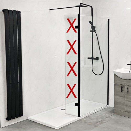 Tecaz - Playtime Black Walk In Shower Glass - Ex-Bathstore