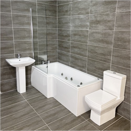 Reflections - Erika Amy L Shaped Whirlpool Showerbath Suite Left Hand
