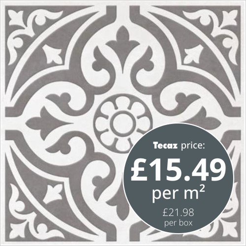 Tecaz - Hadrian Grey 33 x 33cm Wall / Floor Tile