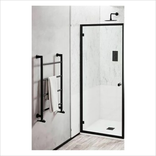 Tecaz - Noir Matt Black 800mm Hinged Shower Door Only