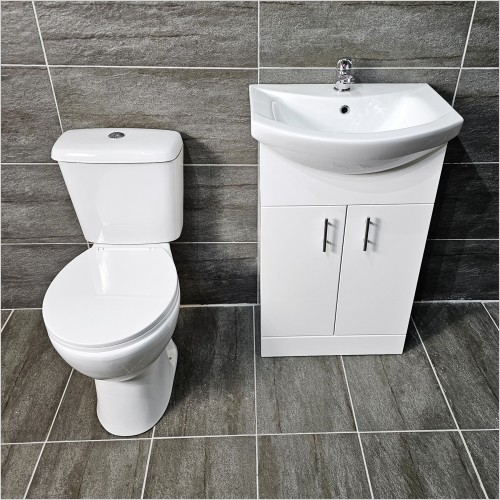 Reflections - 550mm Vanity Unit & Ginny Rimless Toilet Set