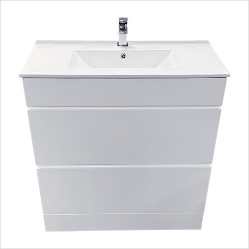 Gems - Moonstone Lucca 800mm Floorstanding Vanity Unit White Gloss