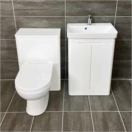 St. Moritz - Rio White 550mm Vanity & WC Unit Set