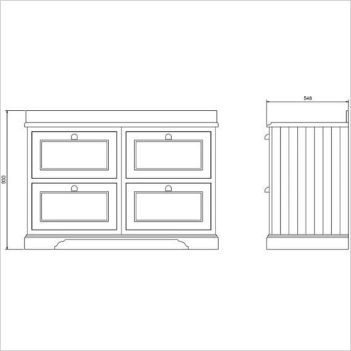 Burlington - 1300mm Grey Double Freestanding Vanity Unit With Drawers