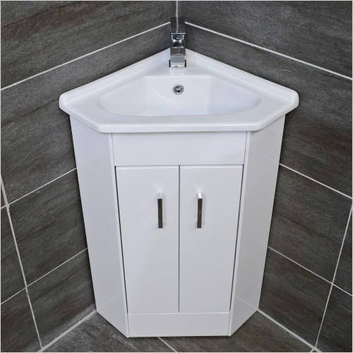Nuie - Two Door Corner Unit with Ceramic Basin