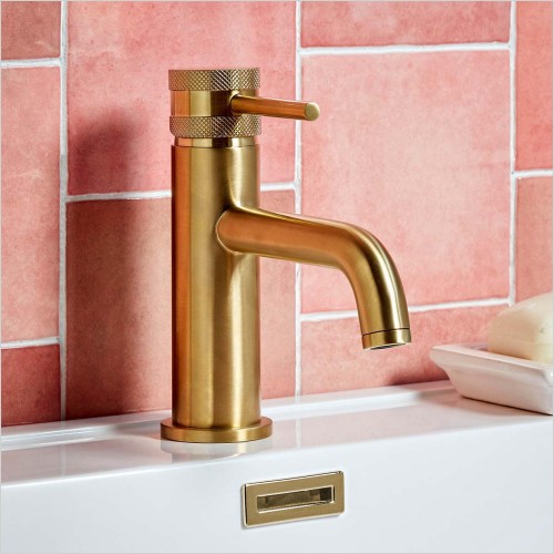 Tecaz - Core Brushed Brass Round Style Basin Mono Tap